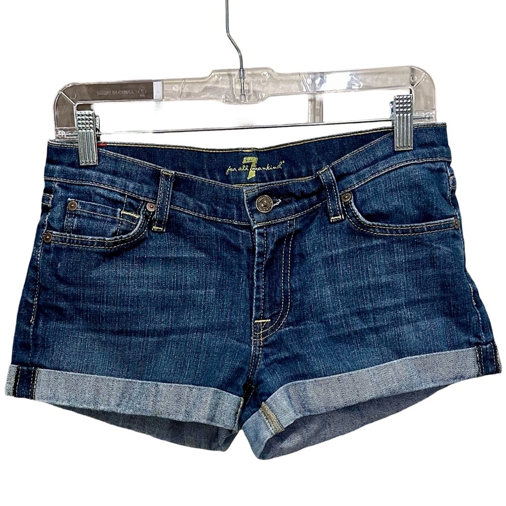 7 For All Mankind Rolled Denim Shorts Size 27